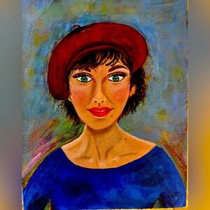 Original acrylic portrait painting “Jeanette” 8x10